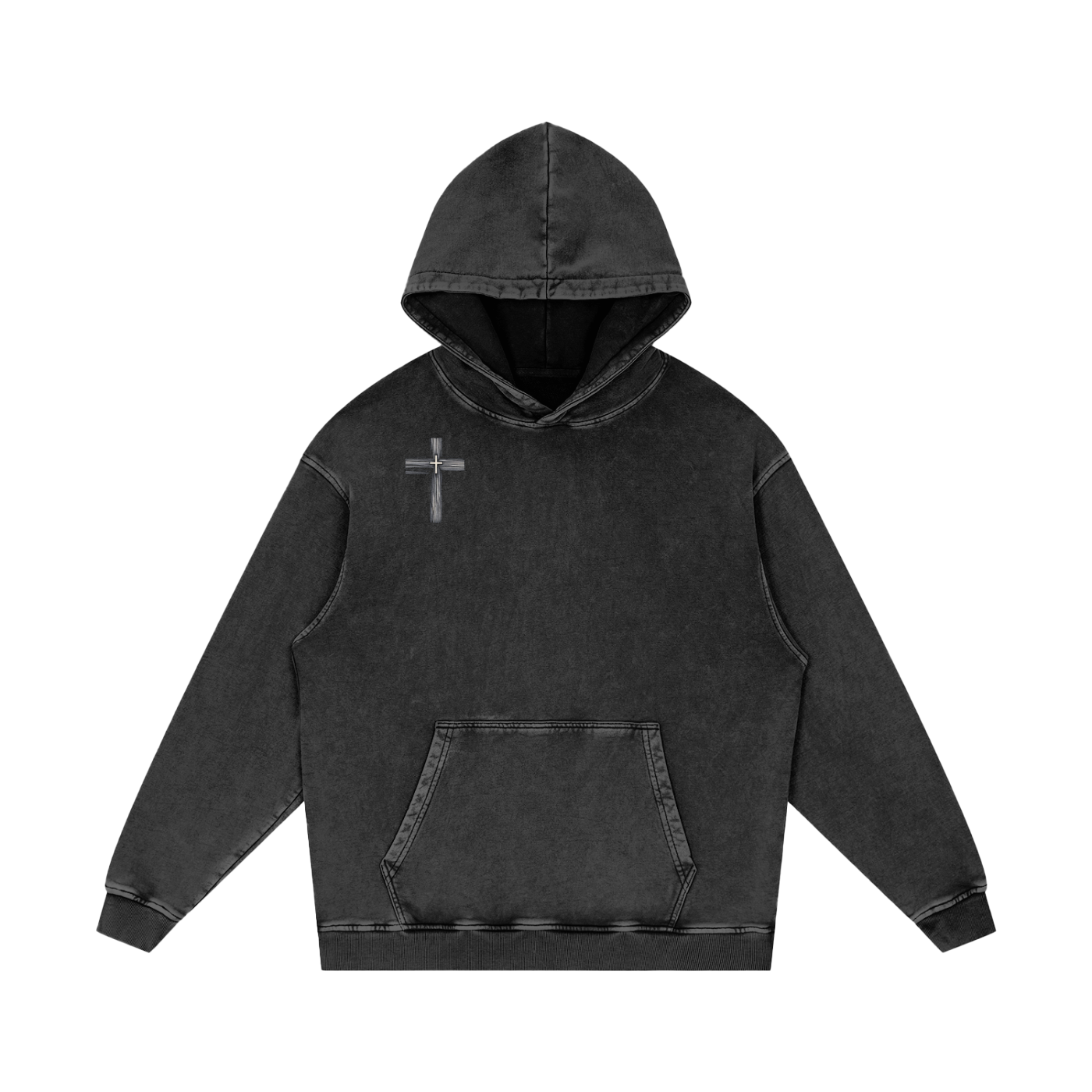 Snow Washed Loose Cotton Hoodie